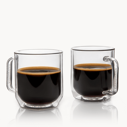 AeroPress Double Wall Glass Coffee Mug - 2 Pack - Coffee Serving Accessory for Daily Use