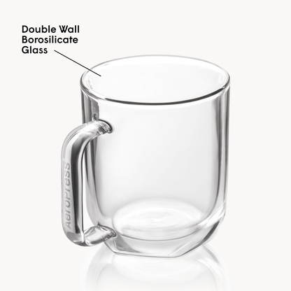 AeroPress Double Wall Glass Coffee Mug - 2 Pack - Coffee Serving Accessory for Daily Use