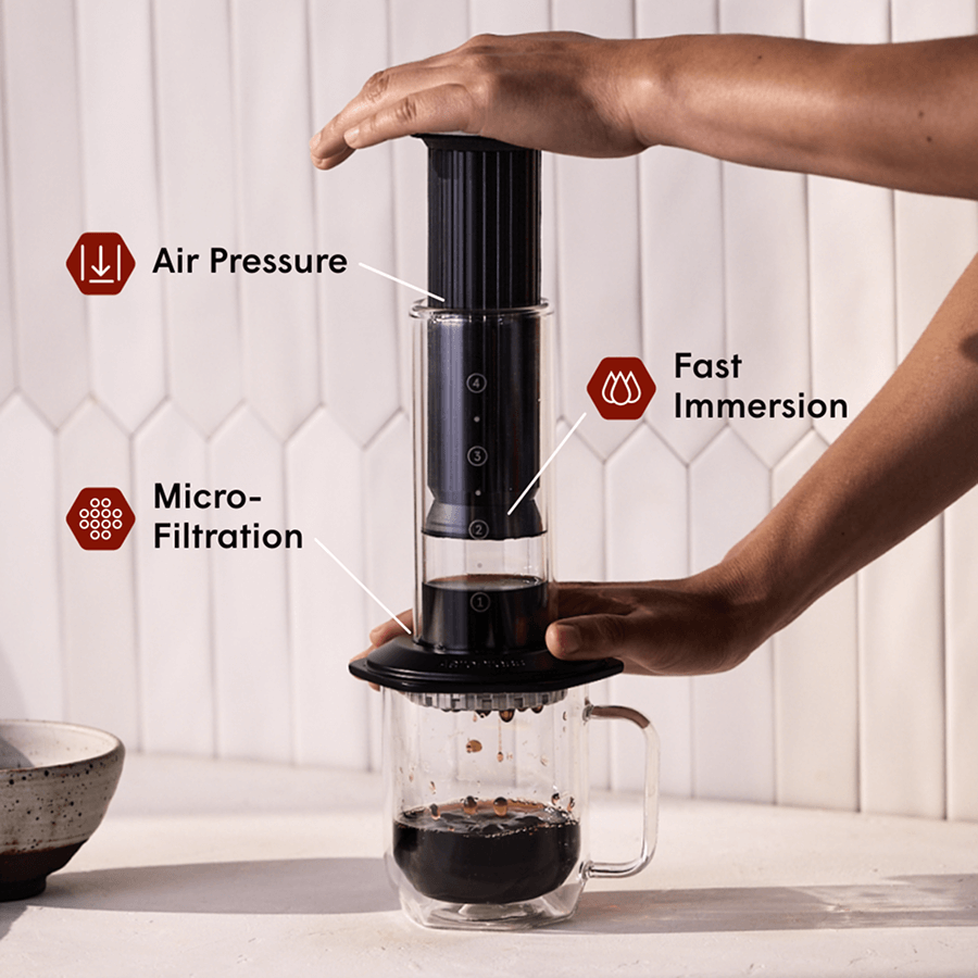 AeroPress Double Wall Glass Coffee Mug - 2 Pack - Coffee Serving Accessory for Daily Use