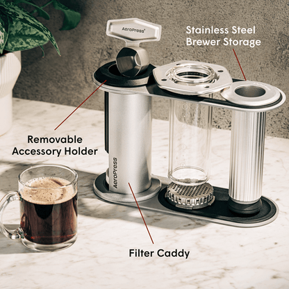 AeroPress Organizer Stand - Stainless Steel - Coffee Gear Organizer for Home Counters