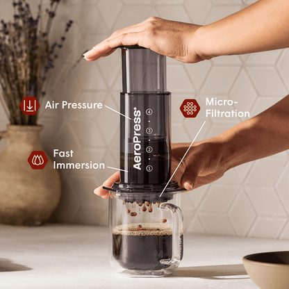 AeroPress Coffee Maker - Clear & Colors - Manual Coffee Press for Flexible Recipes