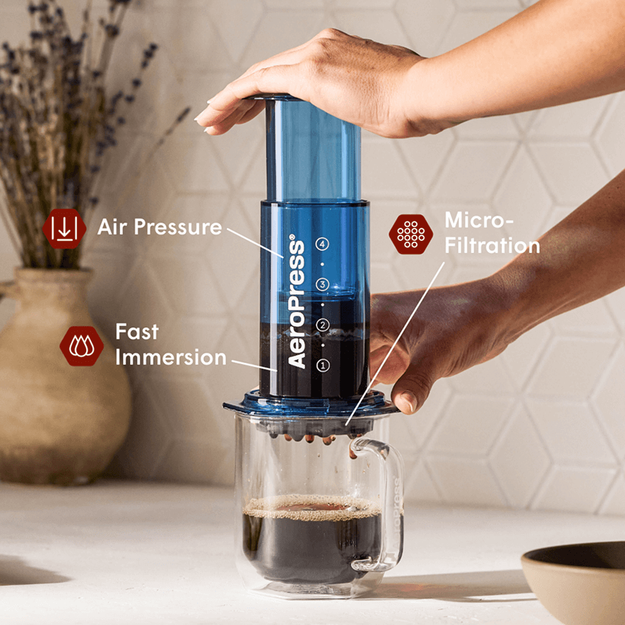AeroPress Coffee Maker - Clear & Colors - Manual Coffee Press for Flexible Recipes
