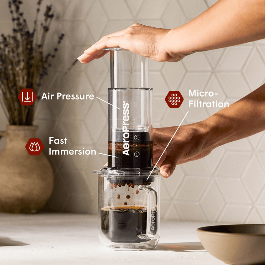 AeroPress Coffee Maker - Clear & Colors - Manual Coffee Press for Flexible Recipes