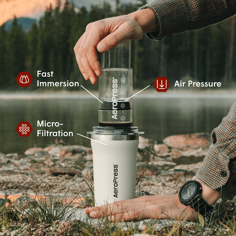 AeroPress Coffee Maker - Go Plus - Manual Coffee Press for Flexible Recipes