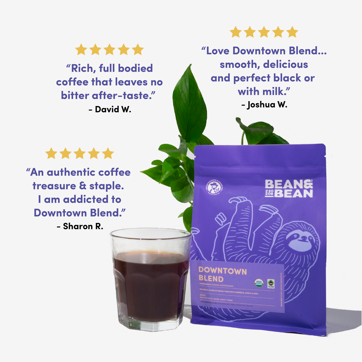 Downtown Blend Organic & Fair Trade - Roasted Coffee for Flexible Brew Methods