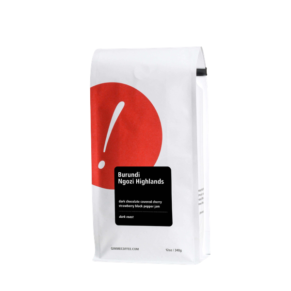 Burundi Ngozi Highlands Dark Roast 12 oz - Roasted Coffee for Flexible Brew Methods